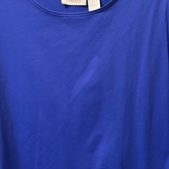 Chicos Blue Tank Top Size L Nylon Spandex Blend Sleeveless - Picture 3 of 12